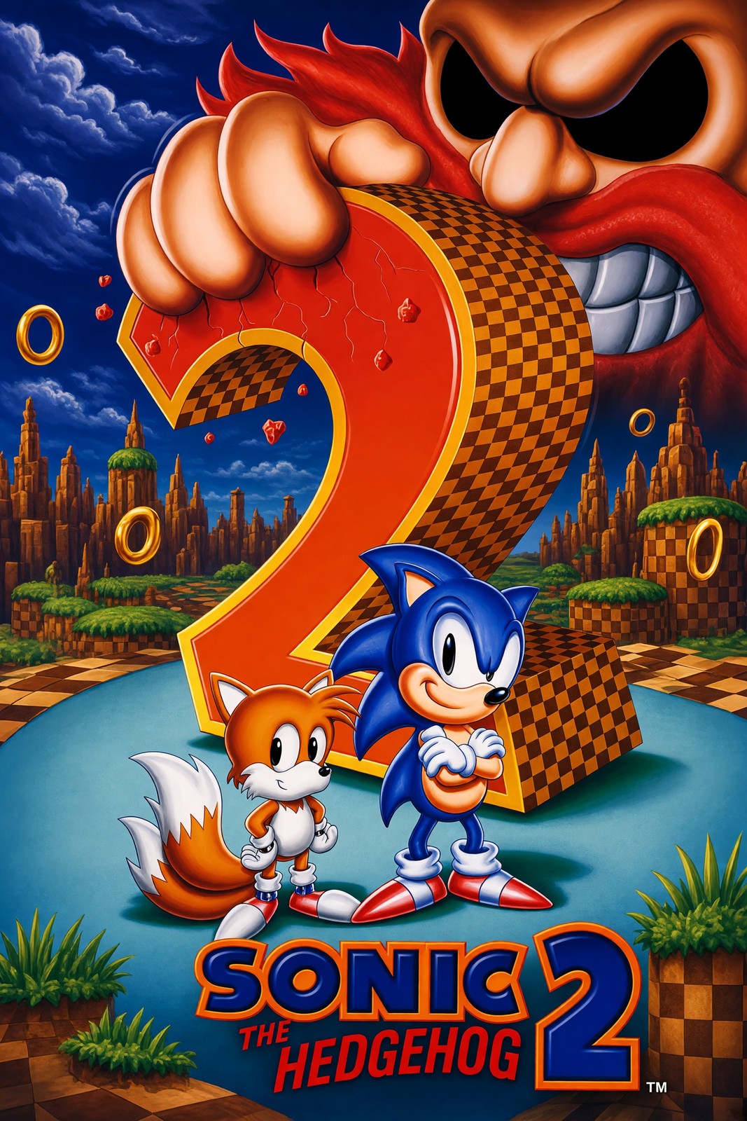 Sonic the Hedgehog 2 Poster – Video Game Classic 1992 Wall Art Decor