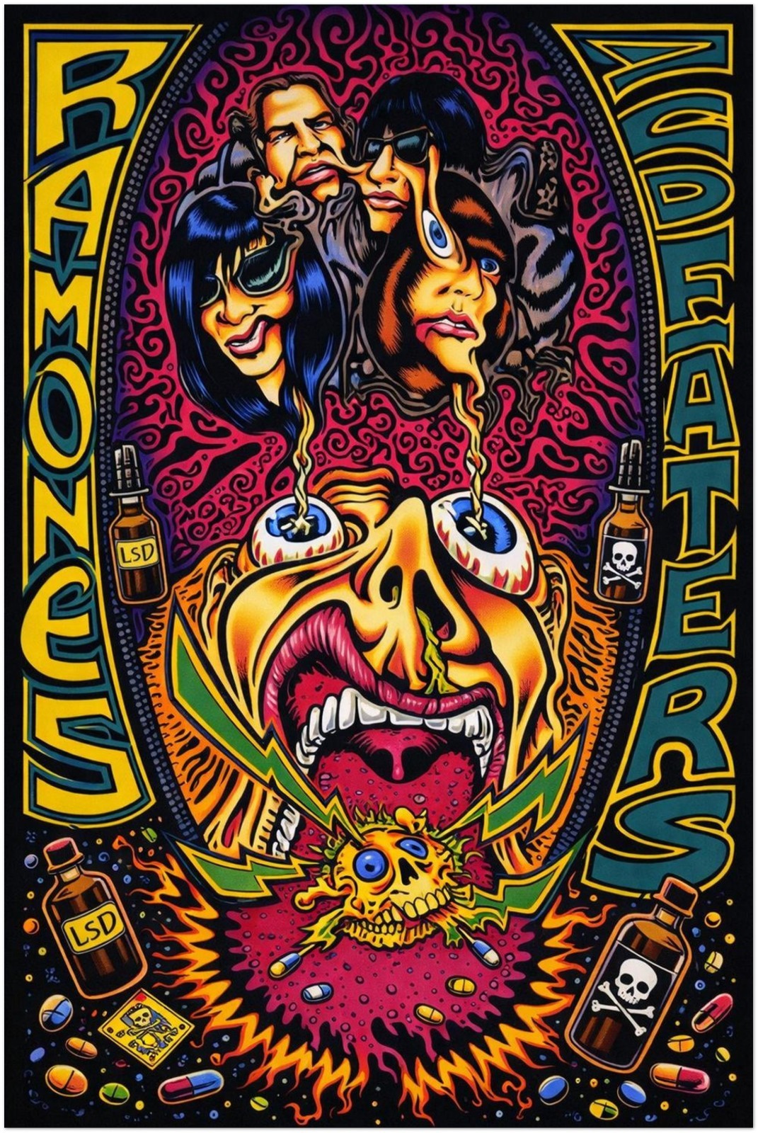 Ramones – Acid Eaters Album Art POSTER – Psychedelic Punk Rock Cover