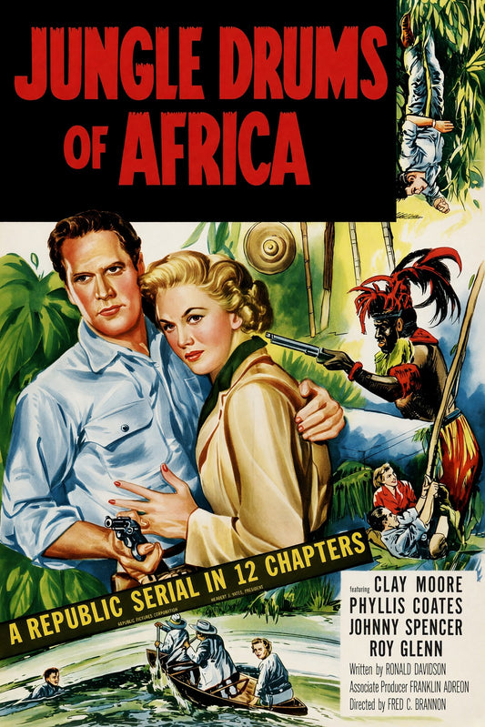 Jungle Drums of Africa 1953 Movie Poster – Vintage Serial Adventure Art Print