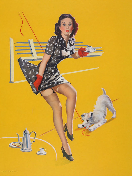 Dog-On-It by Arnold Armitage (1949) Vintage Poster – Retro Pin-Up Art