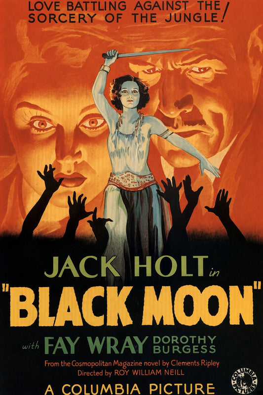 Black Moon 1934 Movie Poster – Jack Holt Jungle Sorcery Adventure Wall Art Decor