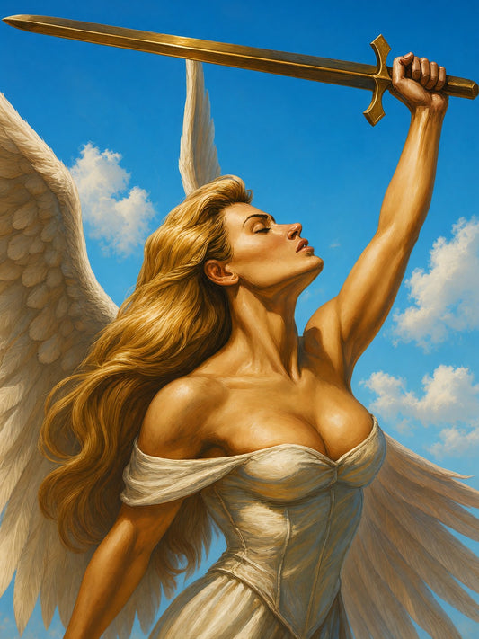 SERRA ANGEL MAGIC THE GATHERING INSPIRED DIVINE WARRIOR FANTASY POSTER