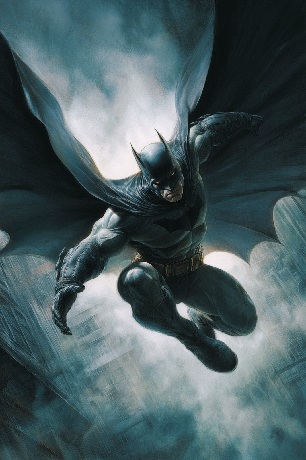 Batman Takes Flight Gotham City Tribute Poster 2024 Wall Art Decor