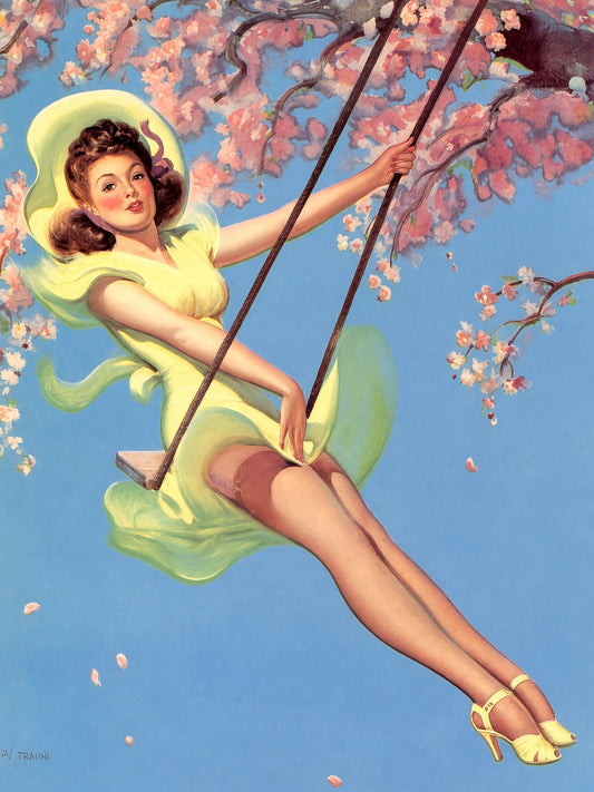 Art Frahm Swinging Into Summer 1945 Poster – Vintage Pin-Up Wall Art Decor