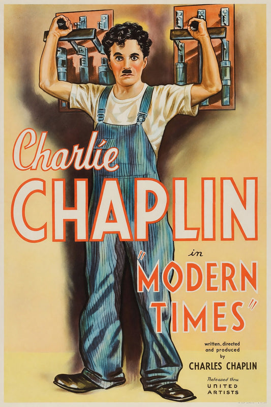 Charlie Chaplin Modern Times 1936 Movie Poster – Classic Film Art Wall Art Decor