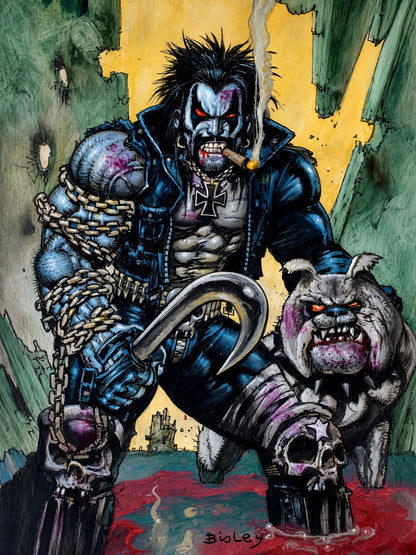 SIMON BISLEY LOBO 002 POSTER – ULTRA VIOLENT ANTI-HERO WITH DEMON DOG
