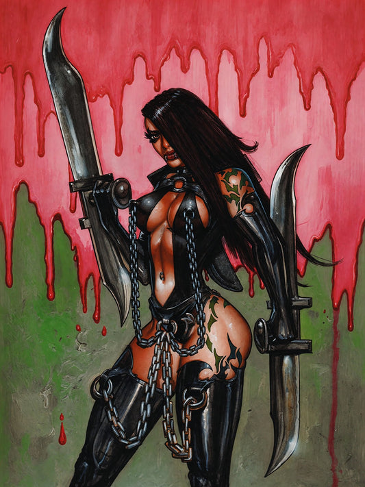 SIMON BISLEY CHAIN-BOUND BLADE MAIDEN POSTER – FANTASY WARRIOR 2023