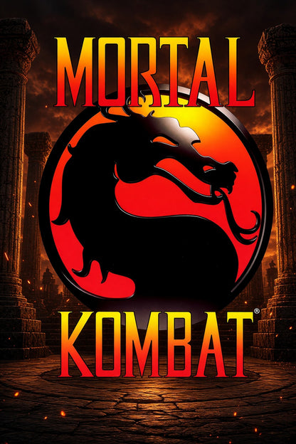 Mortal Kombat Dragon Logo Poster – Fighting Game Icon Art Wall Art Decor
