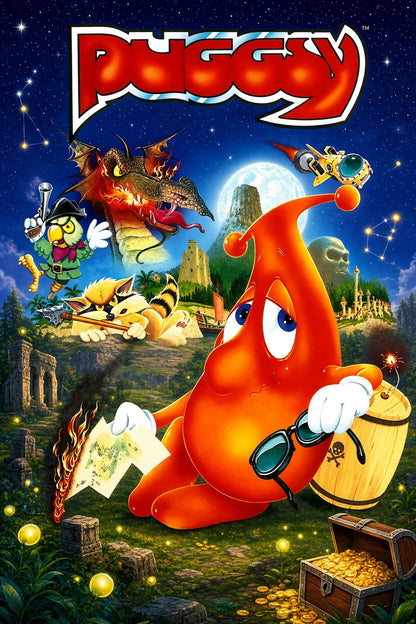 Puggsy Poster – Red Creature Adventure Fantasy Game Art Wall Art Decor