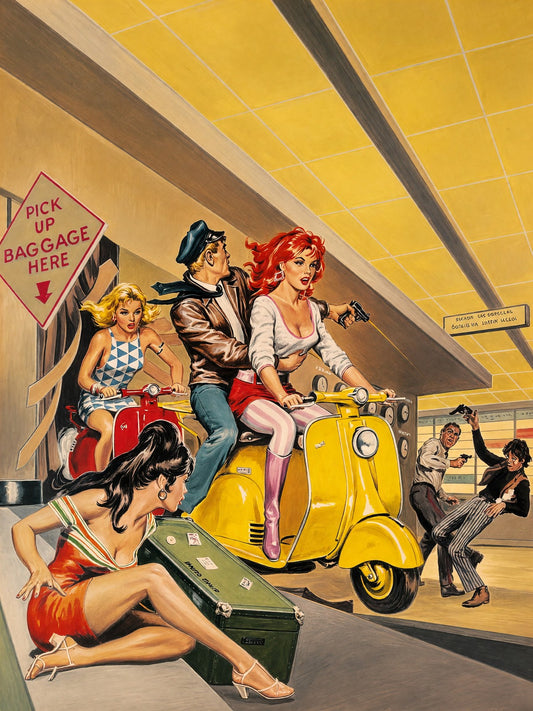 Earl Norem Terminal Getaway 1969 Poster – Vintage Scooter Adventure