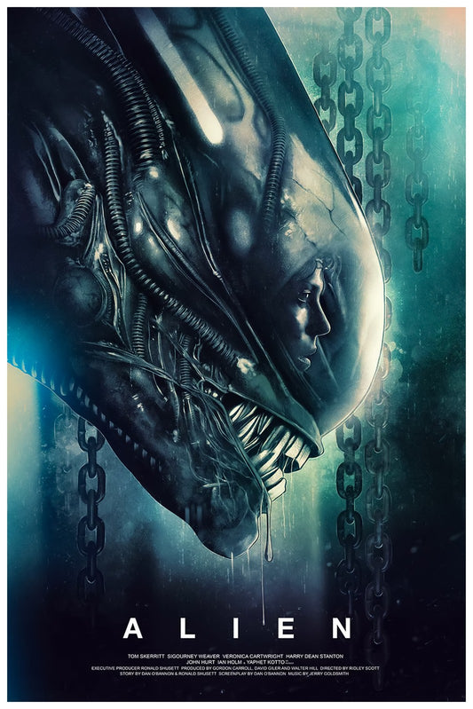 ALIEN 1979 RIDLEY SCOTT H.R. GIGER XENOMORPH CLASSIC SCI-FI HORROR MOVIE POSTER