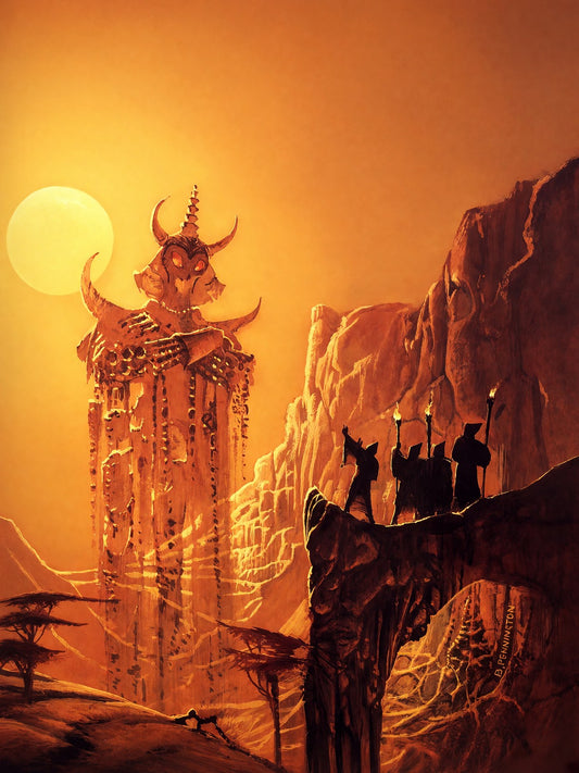 Bruce Pennington Terrible Horn Poster – Desert Fantasy Art Wall Art Decor