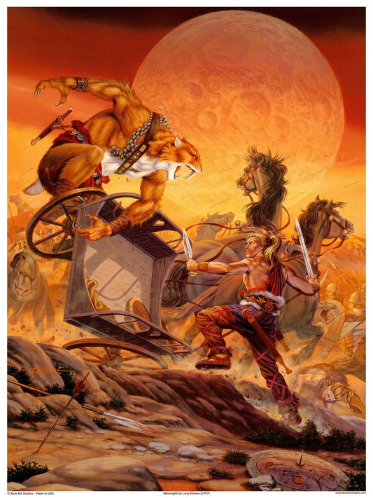 Larry Elmore Werenight Fantasy Art Poster Werecat Sword & Sorcery RPG 1997