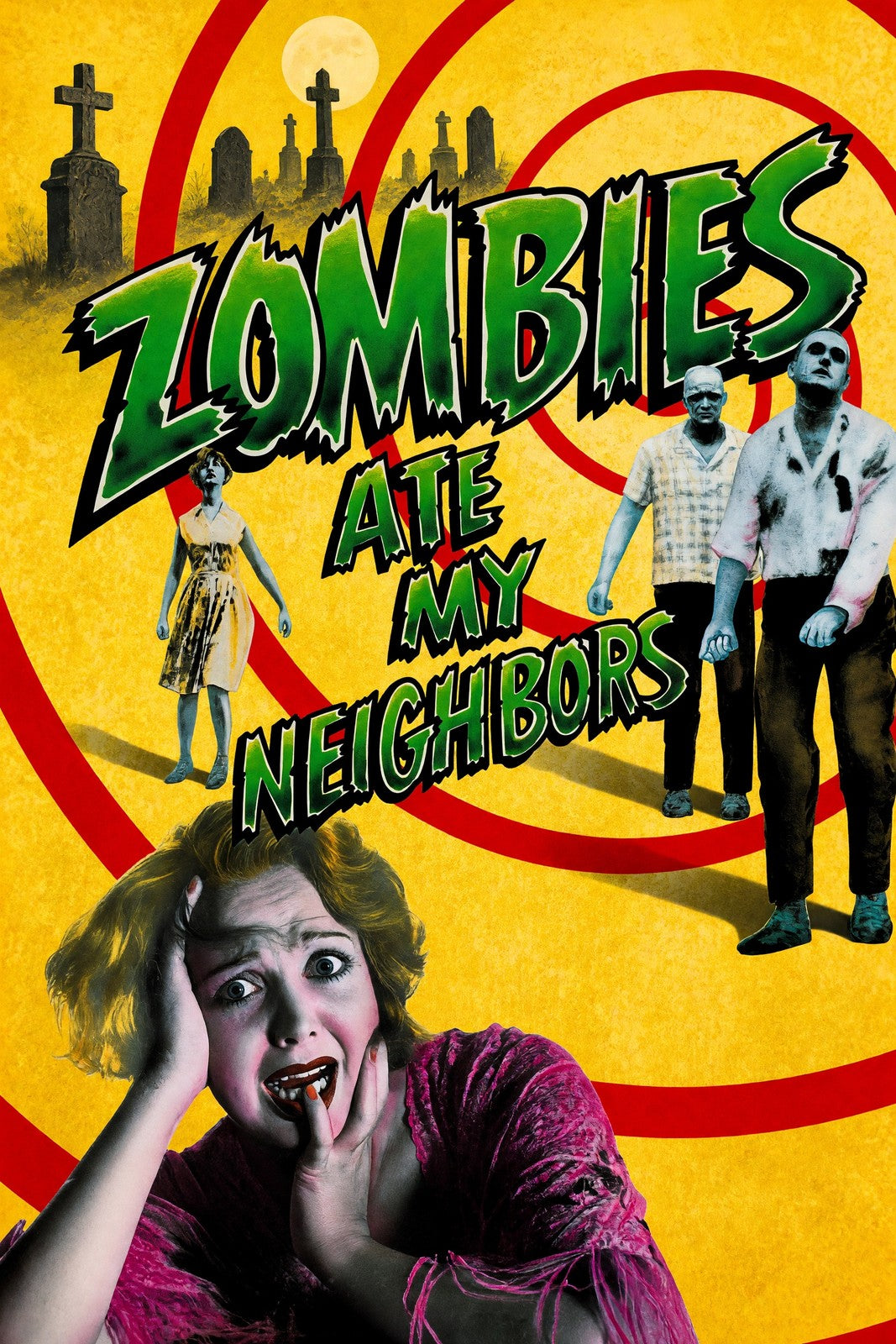 Zombies Ate My Neighbors Poster – Retro Horror Comedy Game Art Wall Art Decor