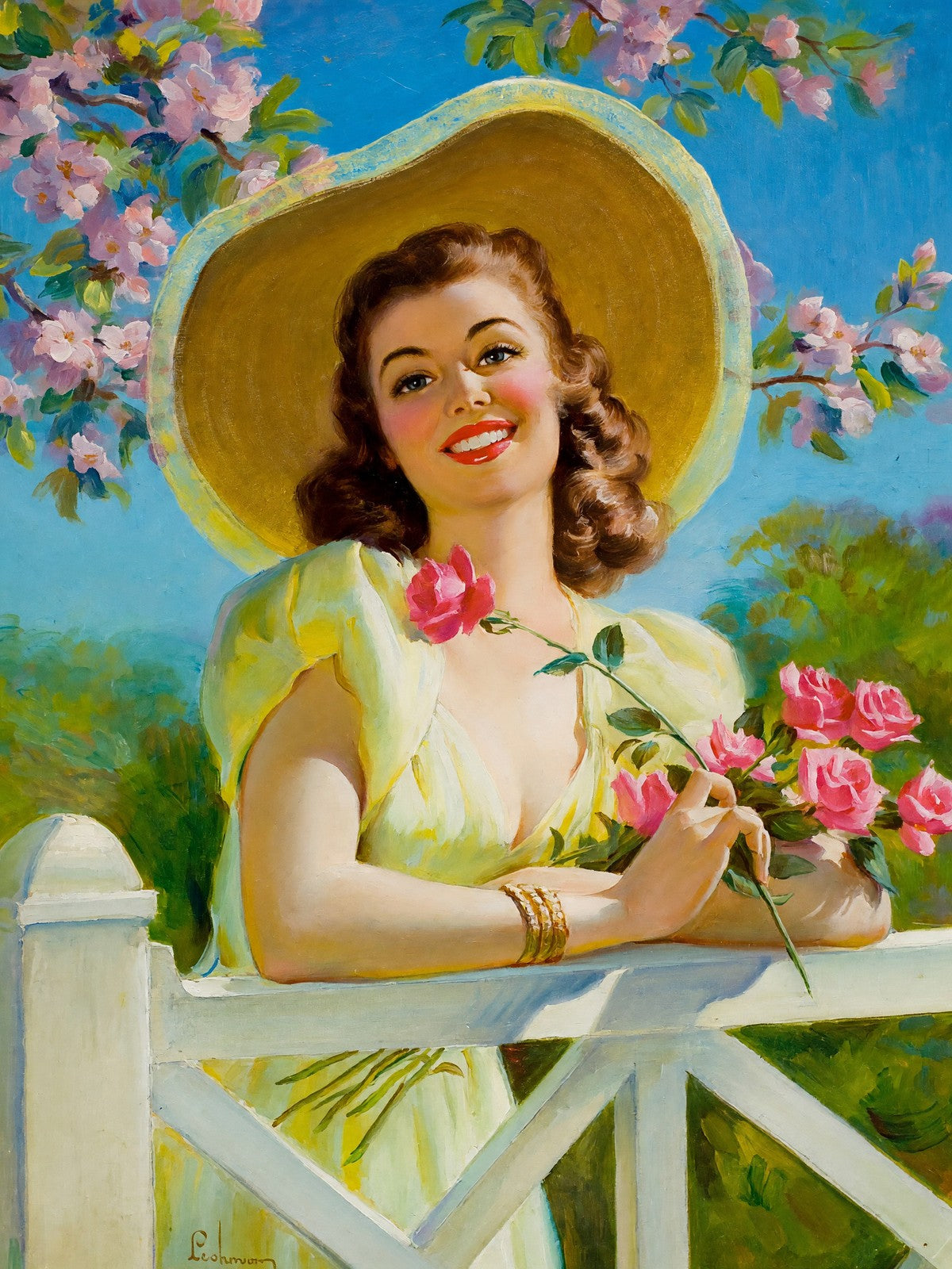 Oh What a Beautiful Morning by Art Frahm 1951 Poster - Vintage Pin-Up