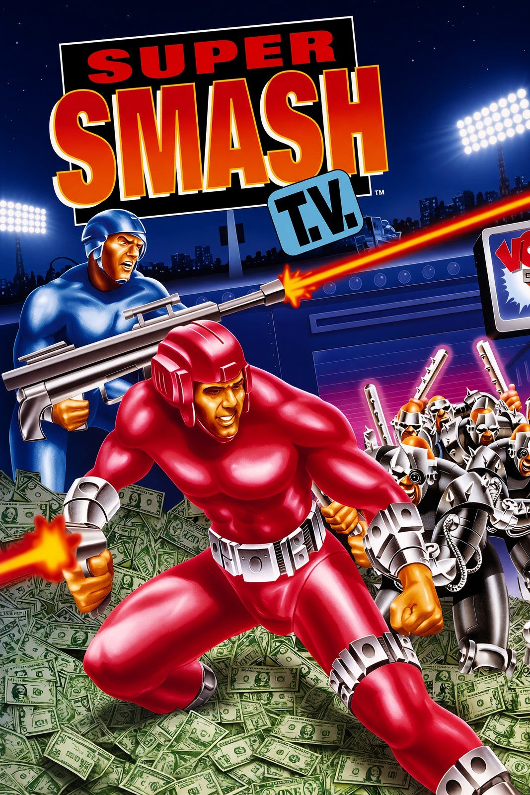 Super Smash TV Arcade Game Poster – Retro 90s Action Wall Art Decor