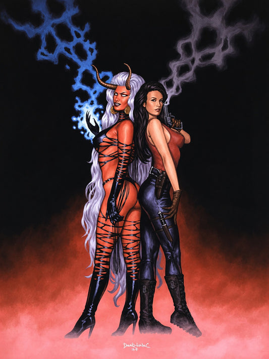 Angel and Demon by Dorian Cleavenger Poster – 1999 Wall Art Decor