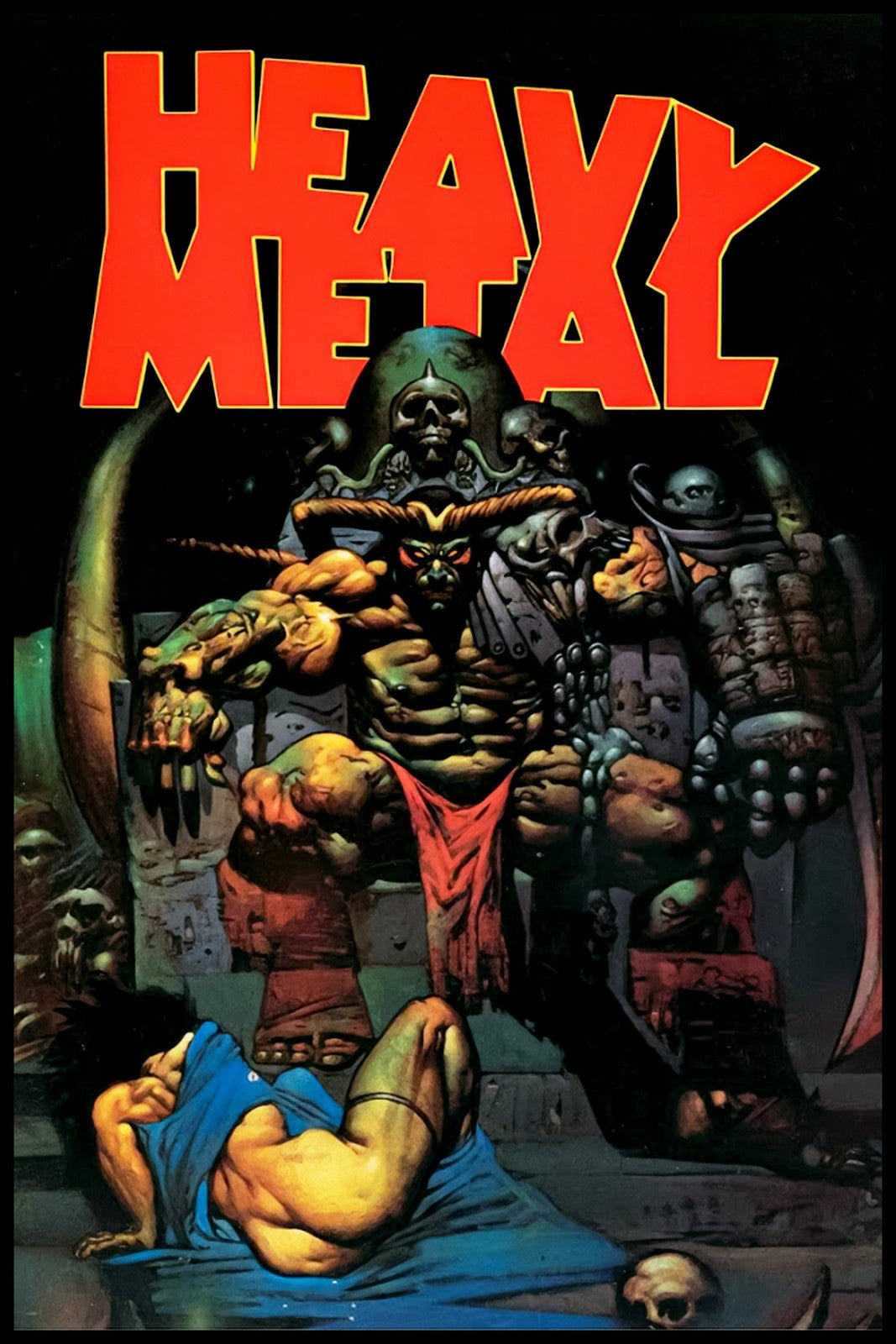 SIMON BISLEY HEAVY METAL POSTER DEMON THRONE COVER FROM V17 ISSUE 1993