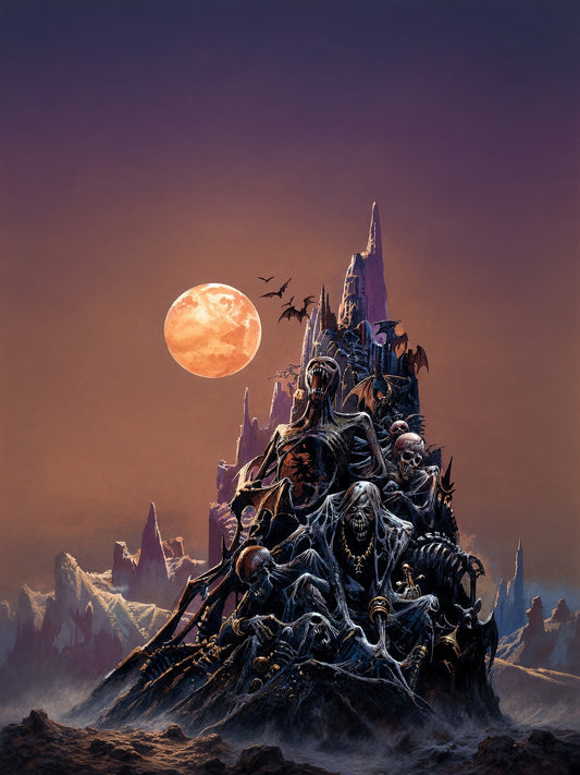Bruce Pennington Moonlit Ossuary Poster – Dark Fantasy Castle Art Wall Art Decor