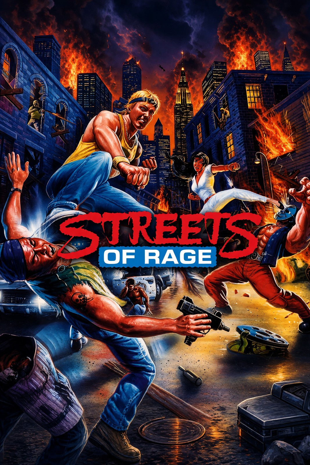 Streets of Rage Arcade Game Poster – Urban Combat Action Art Wall Art Decor
