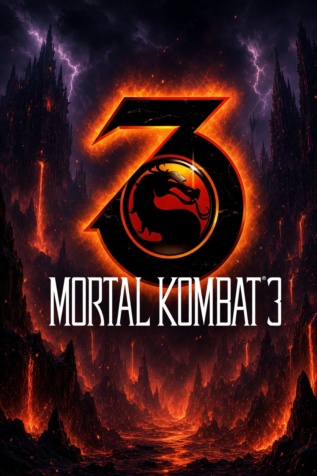 Mortal Kombat 3 Fighting Game Poster – Dragon Logo Wall Art Decor
