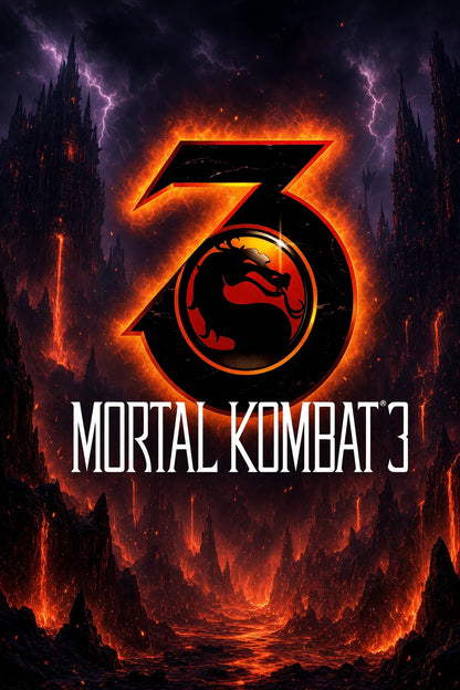 Mortal Kombat 3 Fighting Game Poster – Dragon Logo Wall Art Decor