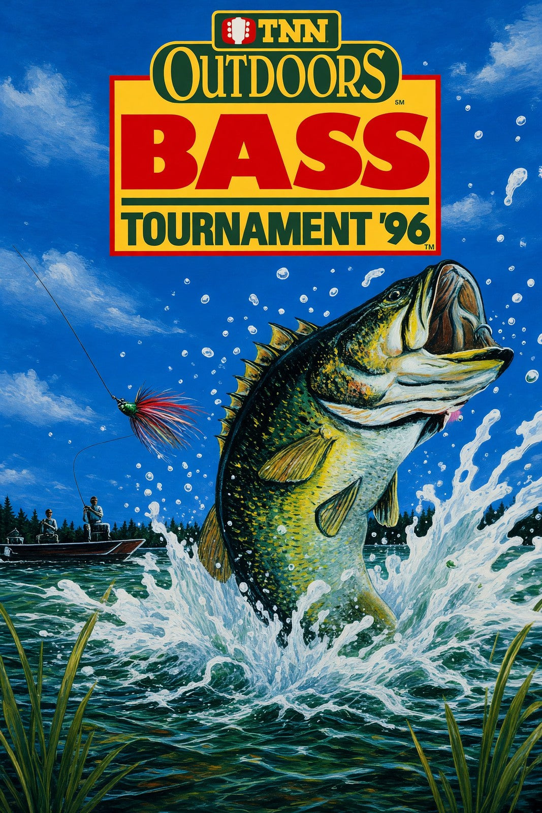 TNN Outdoors Bass Tournament '96 Poster – Largemouth Bass Fish Art