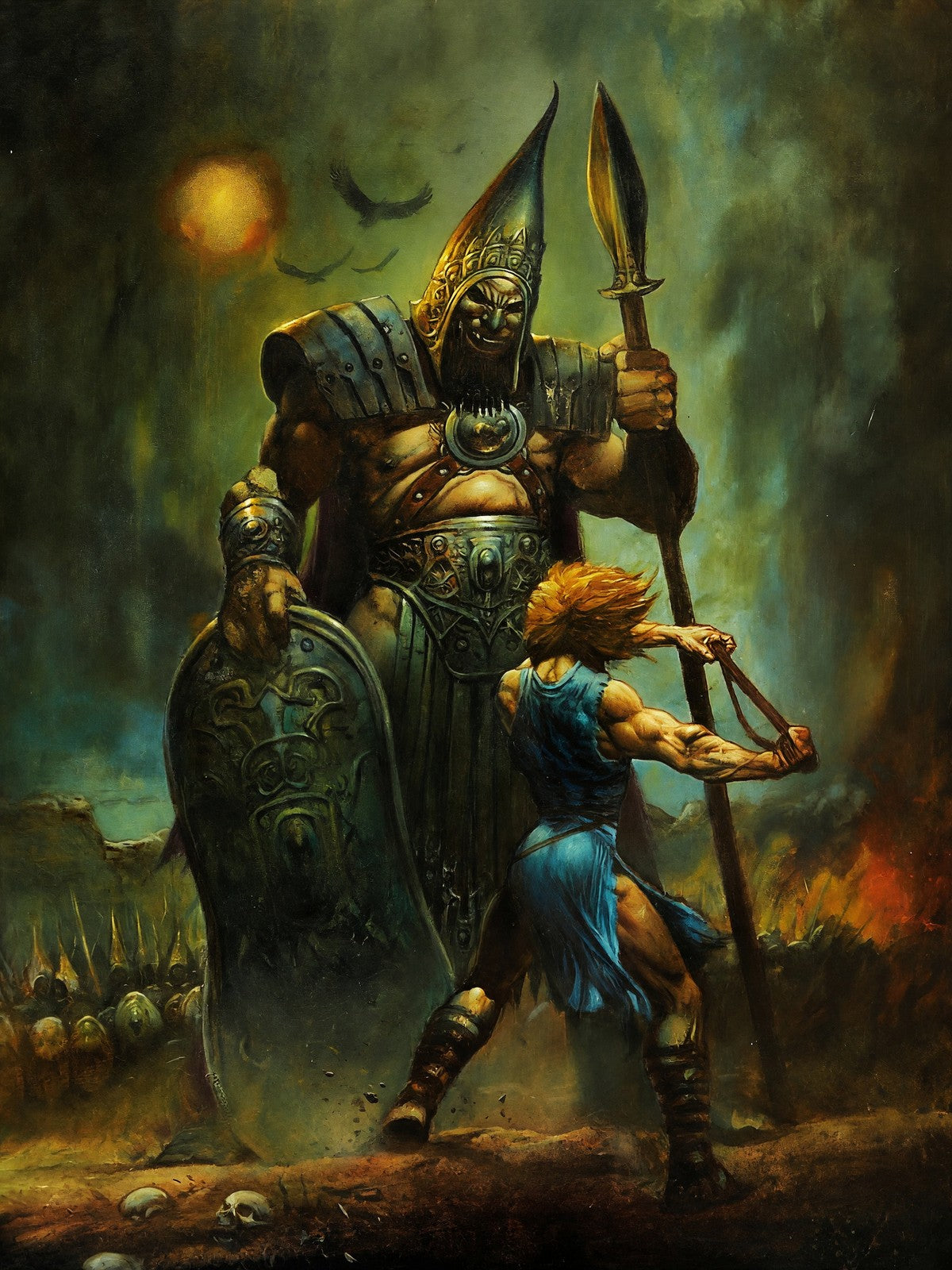 SIMON BISLEY DAVID AND GOLIATH POSTER – BIBLICAL WARRIOR FANTASY ART