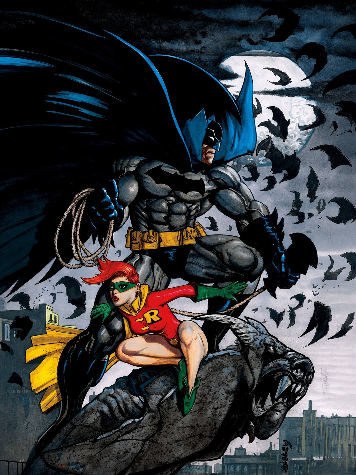 SIMON BISLEY DARK KNIGHT III POSTER – BATMAN & ROBIN GOTHAM CITY Wall Art Decor