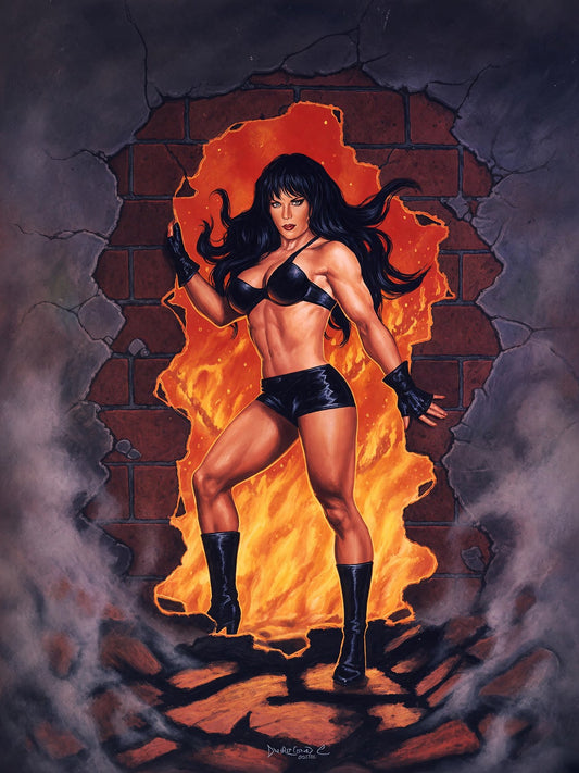 The Last Hunter by Dorian Cleavenger 2002 Poster – Fire Warrior Woman
