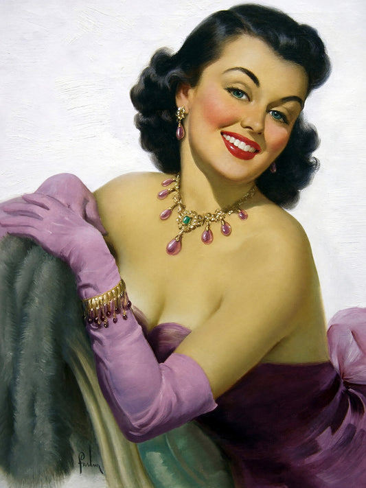 Roses From You by Art Frahm 1956 Poster – Vintage Pin-Up Woman Wall Art Decor