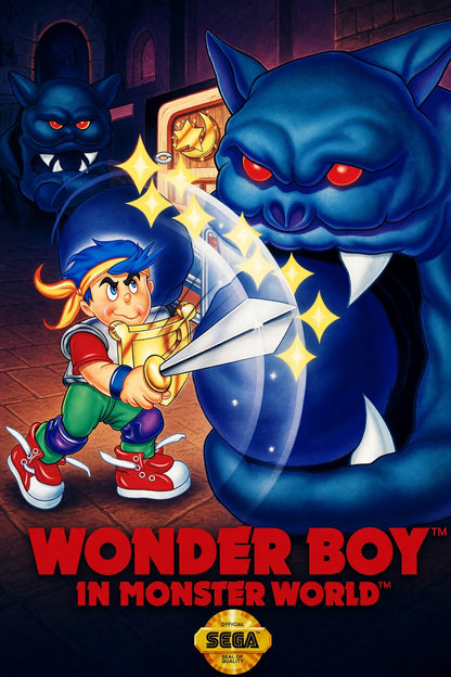 Wonder Boy In Monster World Poster – Retro Video Game Hero Adventure