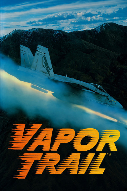 Vapor Trail Fighter Jet Poster – Retro Action Flight Game Art Wall Art Decor