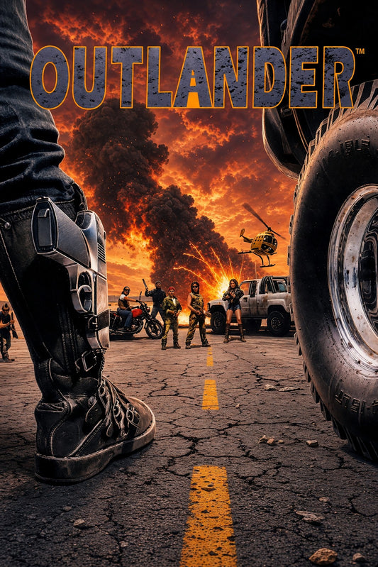 Outlander Post-Apocalyptic Desert Warrior Poster – Action Adventure Art