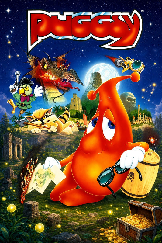 Puggsy Poster – Red Creature Adventure Fantasy Game Art Wall Art Decor