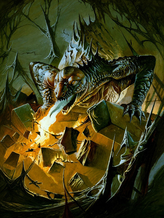 Bruce Pennington Earthshaker 1990 Poster – Dragon Fantasy Art Wall Art Decor