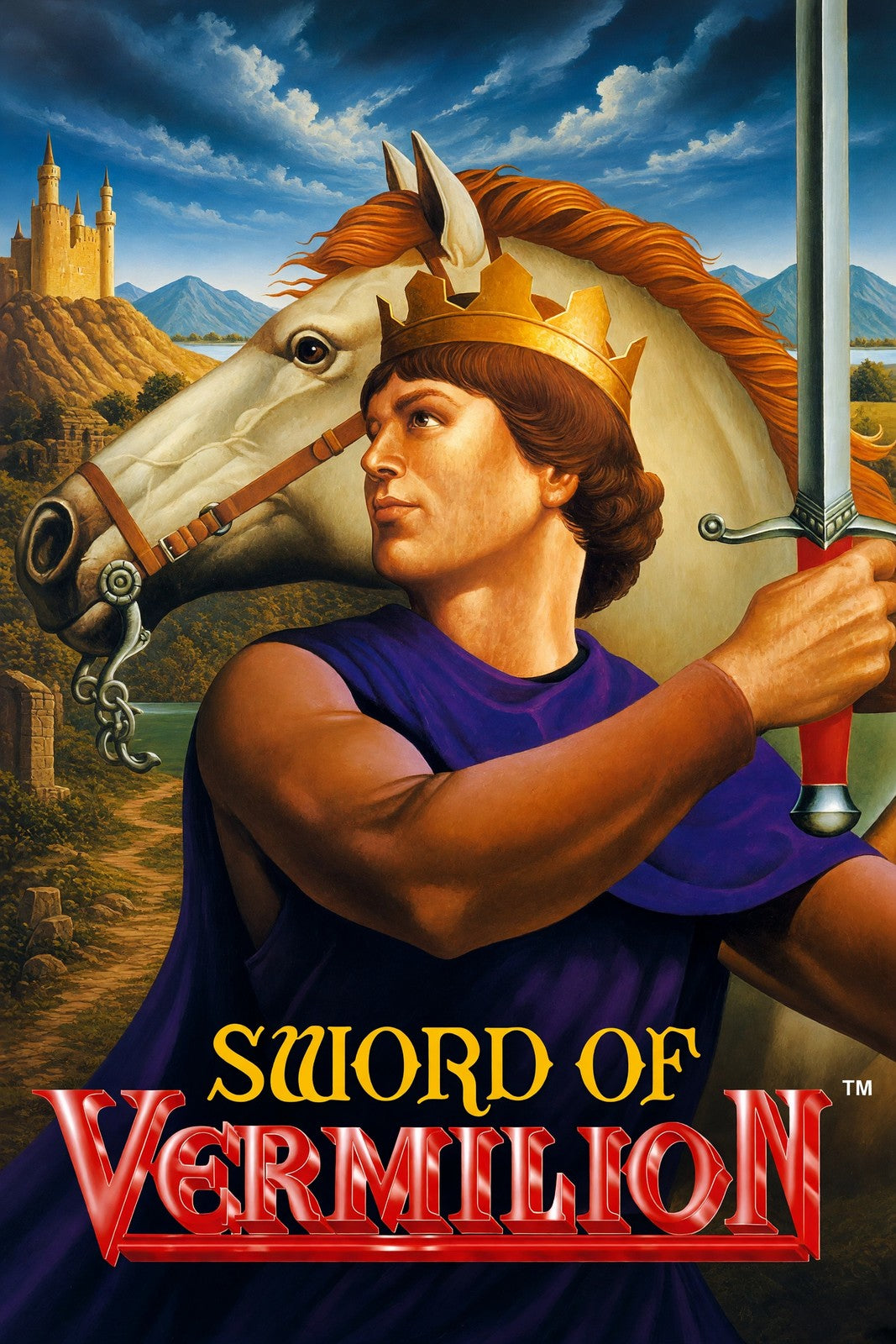 Sword of Vermilion Poster – Medieval Knight with Horse Fantasy Art