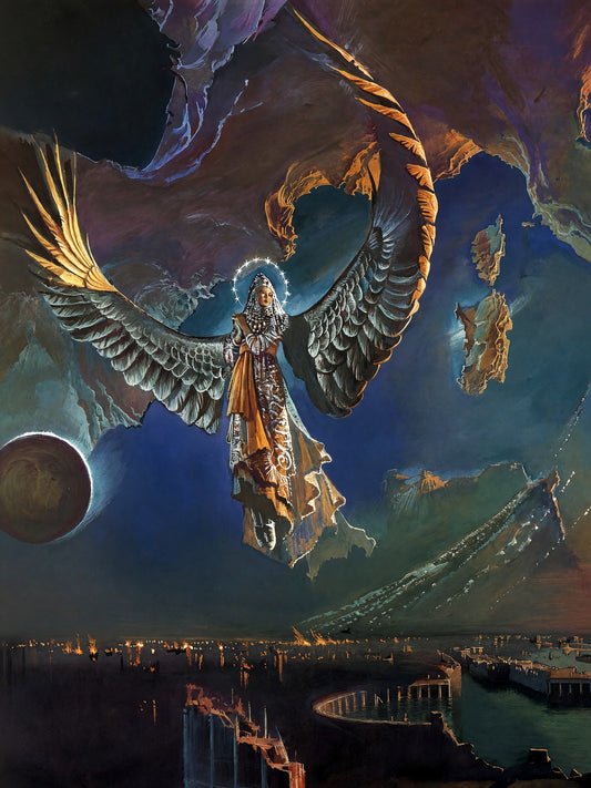 Bruce Pennington Eschatus Angel Over Burning Europe 1976 Poster Wall Art Decor