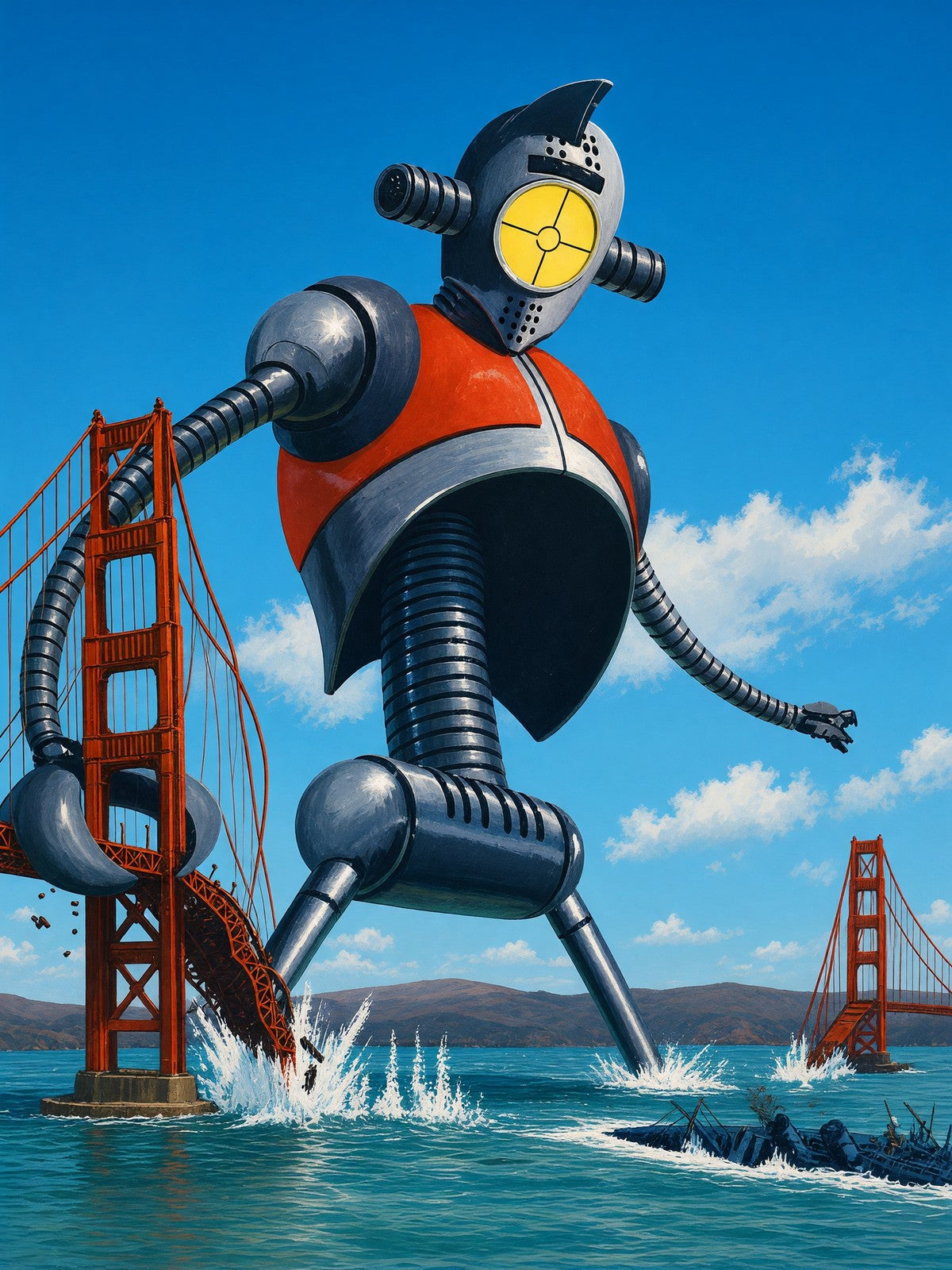Edward Valigursky Giant Robot San Francisco Poster 1956 Wall Art Decor