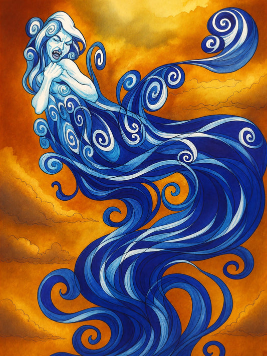 AIR ELEMENTAL MAGIC THE GATHERING INSPIRED WIND SPIRIT FANTASY ART POSTER