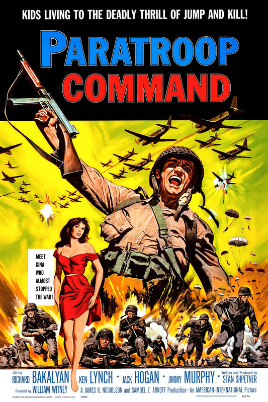 Paratroop Command 1959 Movie Poster – War Action Film Art Wall Print
