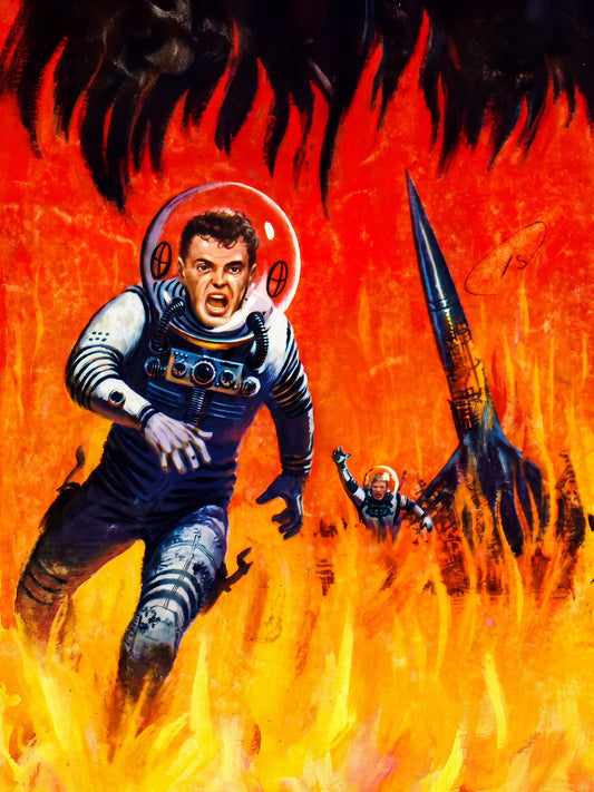 Escape from the Rocket Inferno by Edward Valigursky 1956 Poster Wall Art Decor