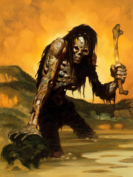 Gerald Brom Zombies 1991 Poster – Undead Warrior Horror Art Wall Art Decor