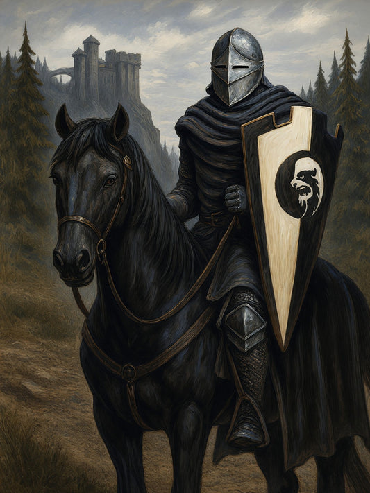 BLACK KNIGHT MAGIC THE GATHERING INSPIRED MEDIEVAL WARRIOR FANTASY POSTER