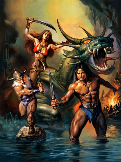 BORIS VALLEJO GOLDEN AXE II VIDEO GAME POSTER 1991 Wall Art Decor