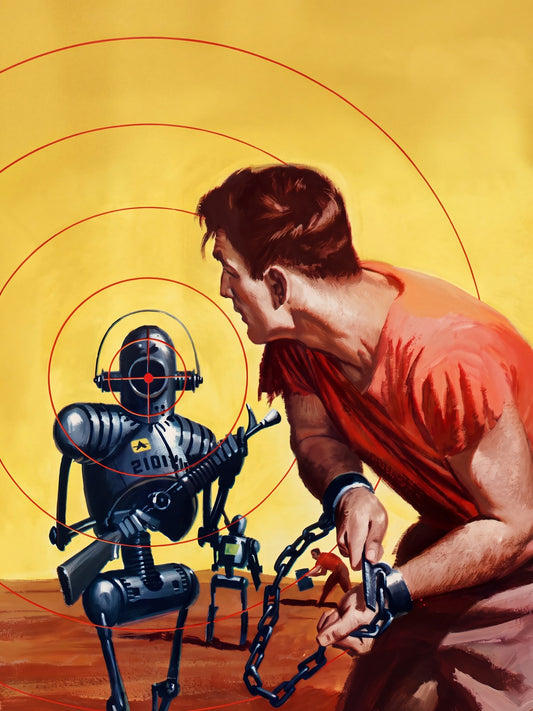 The Steel Napoleon by Edward Valigursky 1957 Sci-Fi Robot Poster Wall Art Decor