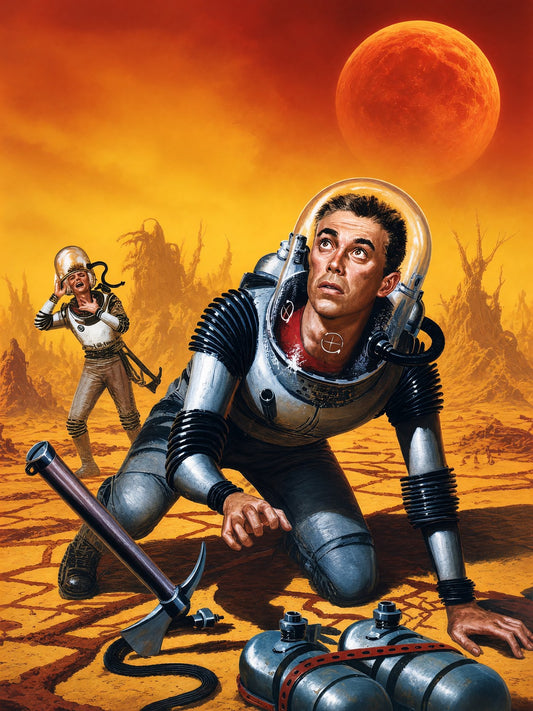 Red Moon Rising by Edward Valigursky 1958 Sci-Fi Poster Wall Art Decor