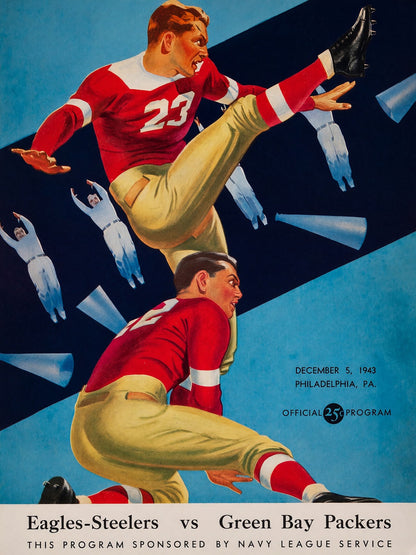 1943 Steagles vs Green Bay Packers Football Program Poster – Wartime Wall Art