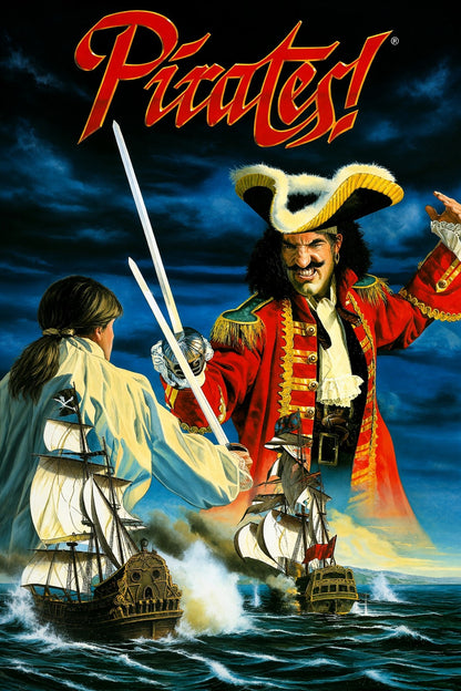Pirates! Gold Poster - Swashbuckling Sea Battle Retro Game Art Wall Art
