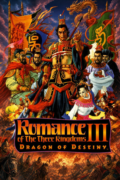 Romance of the Three Kingdoms III Dragon of Destiny Poster Wall Art Decor